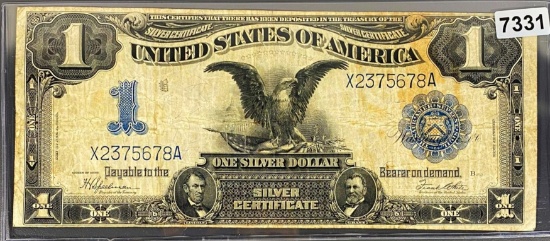 1899 $1 Blue Seal Silver Certificate ABOUT UNC