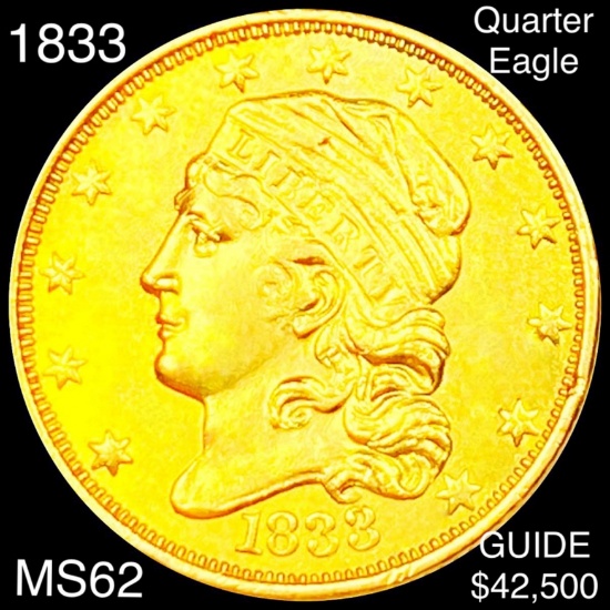 1833 $2.50 Gold Quarter Eagle UNCIRCULATED