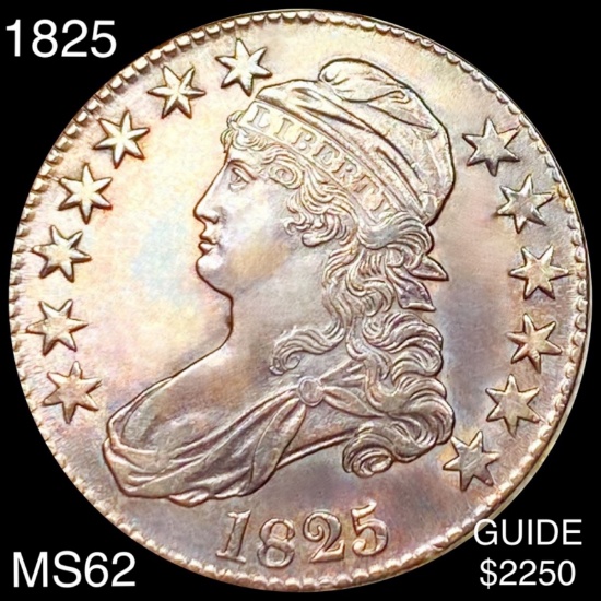 1825 Capped Bust Half Dollar UNCIRCULATED