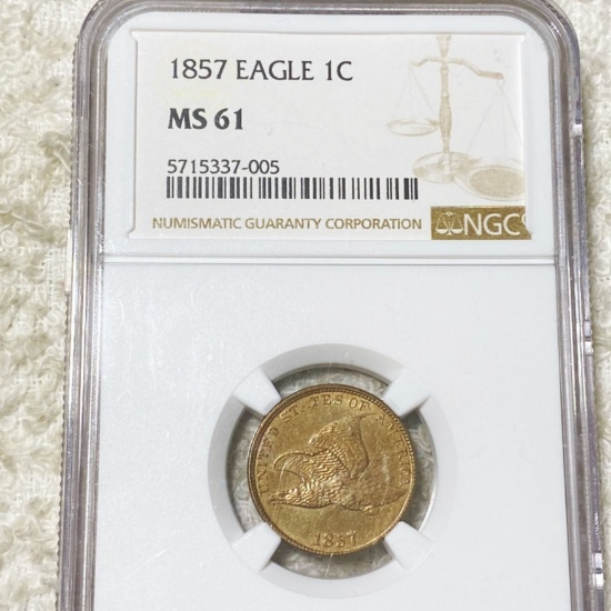 1857 Flying Eagle Cent NGC - MS61