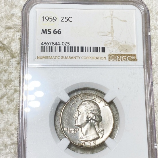 1959 Washington Silver Quarter NGC - MS66
