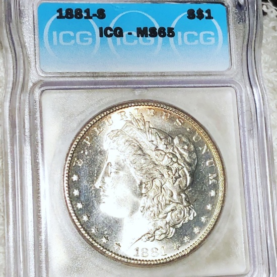 1881-S Morgan Silver Dollar ICG - MS65