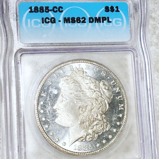 1885-CC Morgan Silver Dollar ICG - MS 62 DMPL