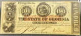 1863 $100 State Of Georgia Bill UNCIRCULATED