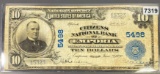 1902 $10 Bank Of Emporia Bill NEARLY UNC