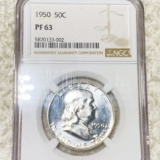 1950 Franklin Half Dollar NGC - PF63