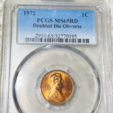 1972 DDO Lincoln Wheat Penny PCGS - MS 65 RD