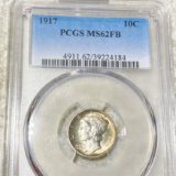 1917 Mercury Silver Dime PCGS - MS 62 FB