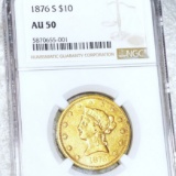1876-S $10 Gold Eagle NGC - AU50