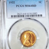 1932 Lincoln Wheat Penny PCGS - MS 64 RD