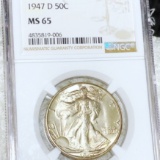 1947-D Walking Half Dollar NGC - MS65