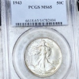 1943 Walking Half Dollar PCGS - MS65