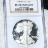 1986-S Silver Eagle NGC - PF 69 ULTRA CAMEO