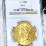 1902-S $20 Gold Double Eagle NGC - MS61