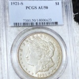 1921-S Morgan Silver Dollar PCGS - AU50
