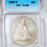 1860-O Seated Liberty Dollar ICG - AU58