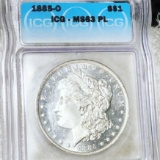 1885-O Morgan Silver Dollar ICG - MS 63 PL