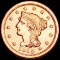 1855 Braided Hair Large Cent CHOICE BU RED