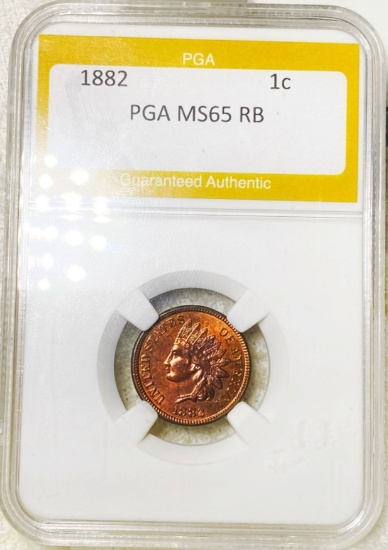 1882 Indian Head Penny PGA - MS 65 RB