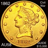 1862-S $10 Gold Eagle CHOICE AU
