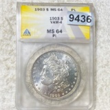 1903 Morgan Silver Dollar ANACS - MS 64 PL VAM-4