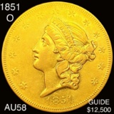 1851-O $20 Gold Double Eagle CHOICE AU