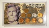 9 Decades Of Lincoln Pennies Commem Set CIRC/GEM