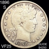 1896-S Barber Silver Quarter NICELY CIRCULATED