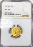 1925-D $2.50 Gold Quarter Eagle NGC - MS60