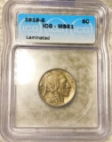 1919-S Buffalo Head Nickel ICG - MS61 LAMINATED
