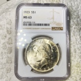 1923 Silver Peace Dollar NGC - MS63