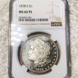 1878-S Morgan Silver Dollar NGC - MS 62 PL