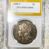 1888-S Morgan Silver Dollar PGA - MS 64 DMPL