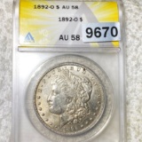 1892-O Morgan Silver Dollar ANACS - AU58