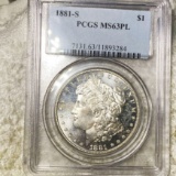 1881-S Morgan Silver Dollar PCGS - MS 63 PL