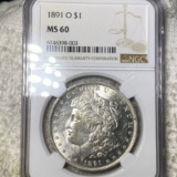 1891-O Morgan Silver Dollar NGC - MS60