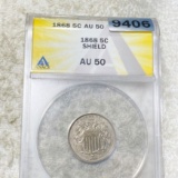 1868 Shield Nickel ANACS - AU50