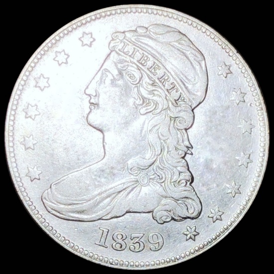 1839 Capped Bust Half Dollar CLOSELY UNC