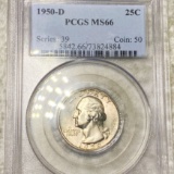 1950-D Washington Silver Quarter PCGS - MS66
