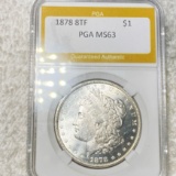 1878 8TF Morgan Silver Dollar PGA - MS63