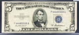 1953 US $5 Blue Seal Bill CLOSELY UNC