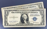 (2) 1935 US $1 Blue Seal Bill XF