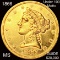 1866 $5 Gold Half Eagle UNCIRCULATED