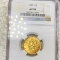 1907 $5 Gold Half Eagle NGC - AU58