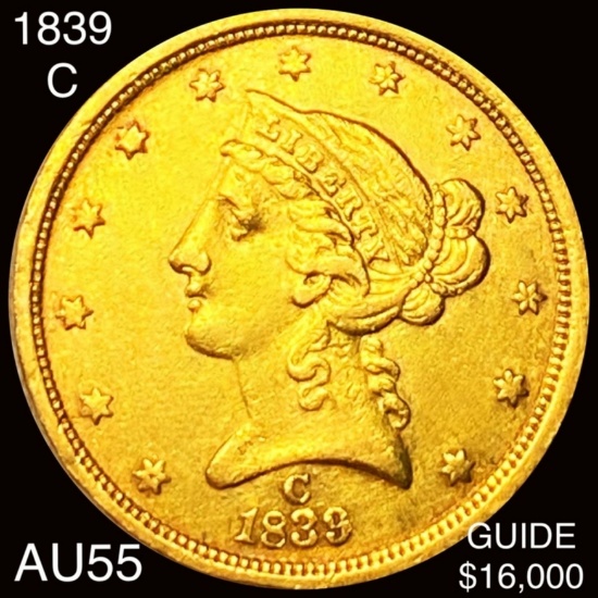 1839-C $5 Gold Half Eagle CHOICE AU