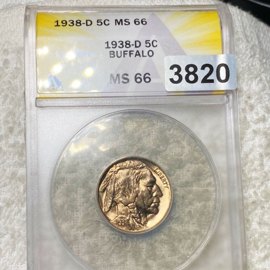 1838-D Buffalo Head Nickel ANACS - MS66
