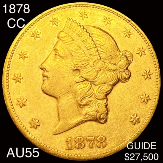 1878-CC $20 Gold Double Eagle CHOICE AU