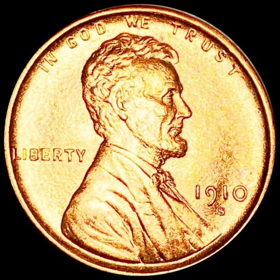 1910-S Lincoln Wheat Penny CHOICE BU RED