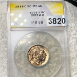 1838-D Buffalo Head Nickel ANACS - MS66