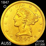 1847-O $5 Gold Half Eagle CHOICE AU